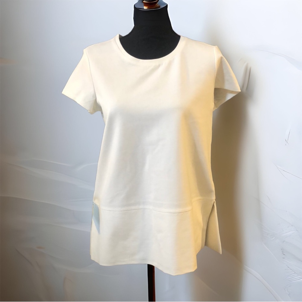 LIZ CLAIBORNE CAP SLEEVE TUNIC TOP CREMA SIZE SMALL NEW WITH TAGS